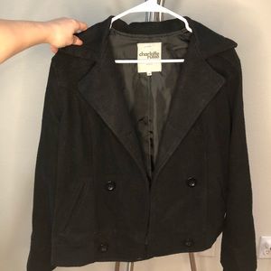 SOLD - Faux Wool Black Coat
